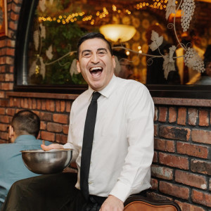 waiter smiling